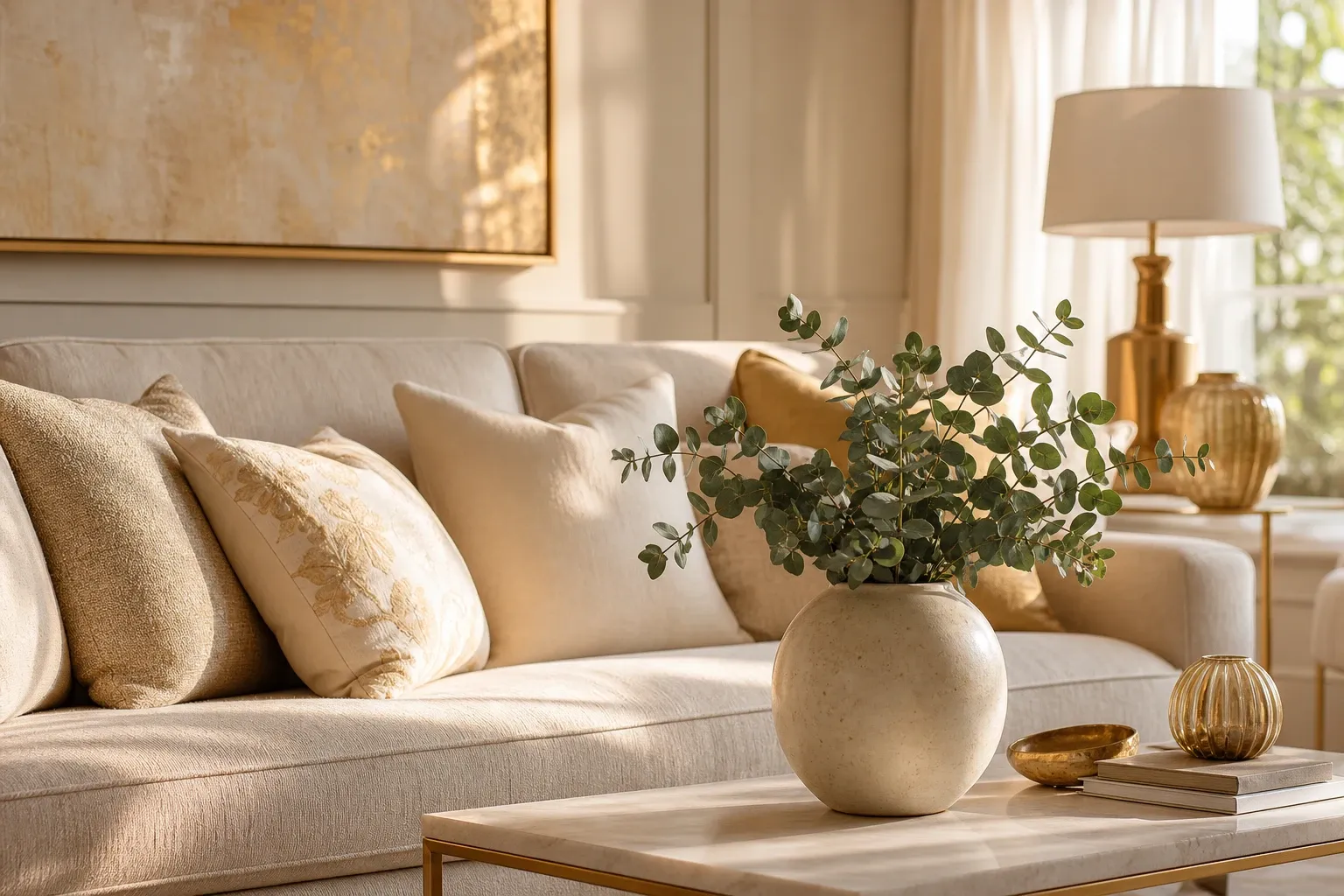 Bright living room detail